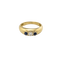 Bague trilogie en or jaune, or blanc, diamant et saphirs
