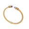 Bracelet jonc torsadé en or jaune, améthystes et diamants