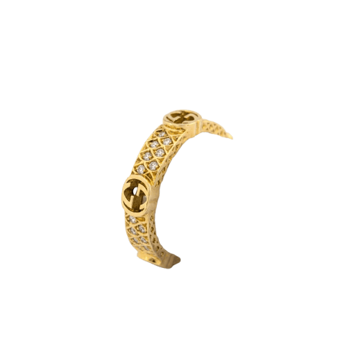 Gucci - Bague ajourée en or jaune et diamants