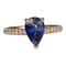 54 ALGT - Bague cocktail en or blanc, saphir de Ceylan et diamants 58 Facettes ring