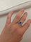 54 ALGT - Bague cocktail en or blanc, saphir de Ceylan et diamants 58 Facettes ring