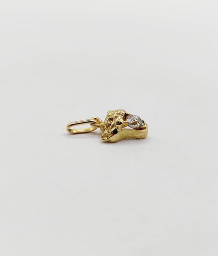 Pendentif tête de tigre en or 18k et diamant taille ancienne 58 Facettes A07644