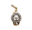 Pendentif marguerite victorien en or 18k, argent, perle et diamants