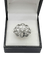Bague bombée vintage en or 18K, platine et diamants