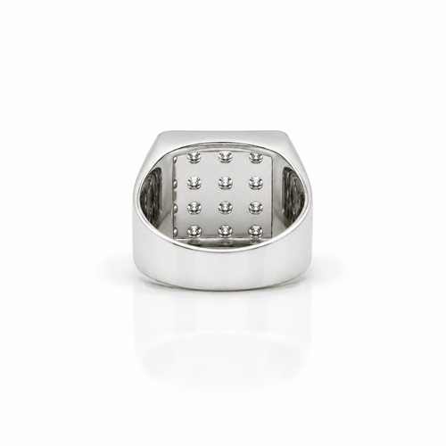 59 Chevalière en or blanc et diamants 1,92 ct 58 Facettes 1.0001337/1