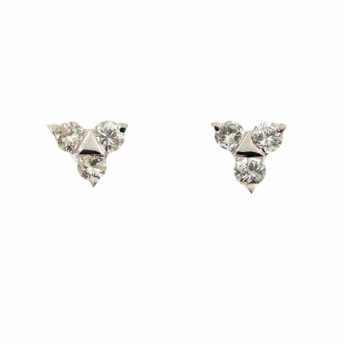 Boucles d'oreilles Boucles d'oreilles point de lumière triangulaires en or blanc 18 ct et diamants 0,96 ct 58 Facettes 29788