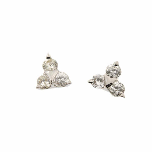 Boucles d'oreilles Boucles d'oreilles point de lumière triangulaires en or blanc 18 ct et diamants 0,96 ct 58 Facettes 29788