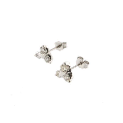 Boucles d'oreilles Boucles d'oreilles point de lumière triangulaires en or blanc 18 ct et diamants 0,96 ct 58 Facettes 29788