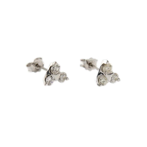 Boucles d'oreilles Boucles d'oreilles point de lumière triangulaires en or blanc 18 ct et diamants 0,96 ct 58 Facettes 29788