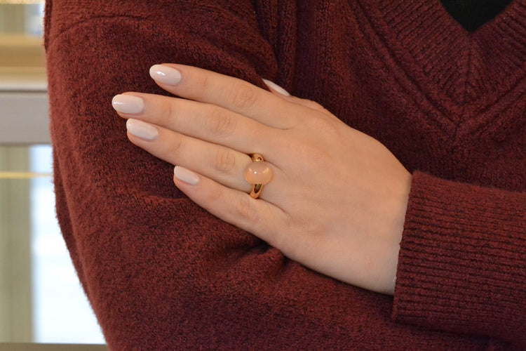 Bague 47 Pomellato Nudo - Bague en or 18k et quartz rose 58 Facettes 27642