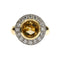 Bague 61 Bague - Citrine et diamants en or jaune et or blanc 18 ct 58 Facettes 30269