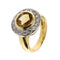 Bague 61 Bague - Citrine et diamants en or jaune et or blanc 18 ct 58 Facettes 30269
