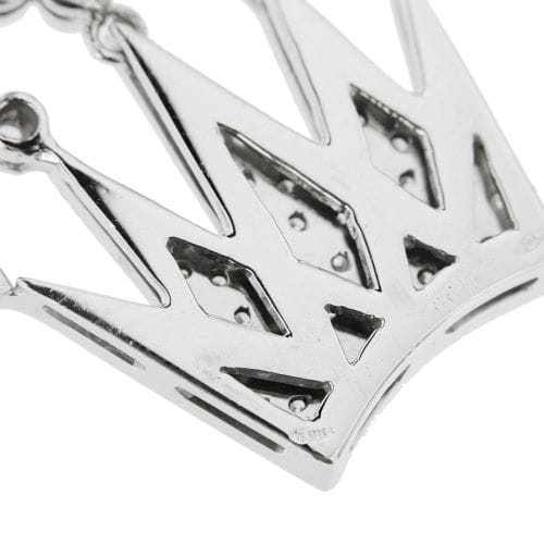 Collier Collier avec pendentif couronne en or blanc 18 ct et diamants 58 Facettes 29948