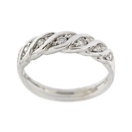 Bague Donna Oro - Bague rivière en or blanc 18 ct avec diamants 0,35 ct 58 Facettes 26266