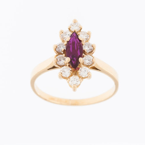 54 Bague vintage en or jaune 18 carats, diamant et rubis 58 Facettes A1511