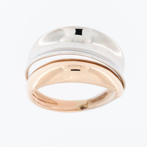 54 Bague italienne en or rose et or blanc 18 carats 58 Facettes A1514