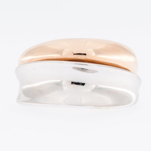 54 Bague italienne en or rose et or blanc 18 carats 58 Facettes A1514