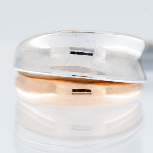 54 Bague italienne en or rose et or blanc 18 carats 58 Facettes A1514