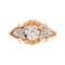Bague rétro en or jaune 18 carats, platine et diamants