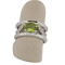 Bague péridot en or blanc et diamants
