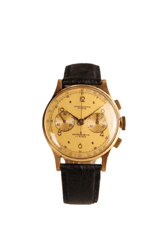 Montre chronographe suisse en or 18 carats