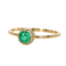 Bague en or jaune 14 ct avec émeraude GFCO et diamants