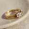 55 Bague fleur vintage en or jaune 585 et diamants 58 Facettes HJ062640