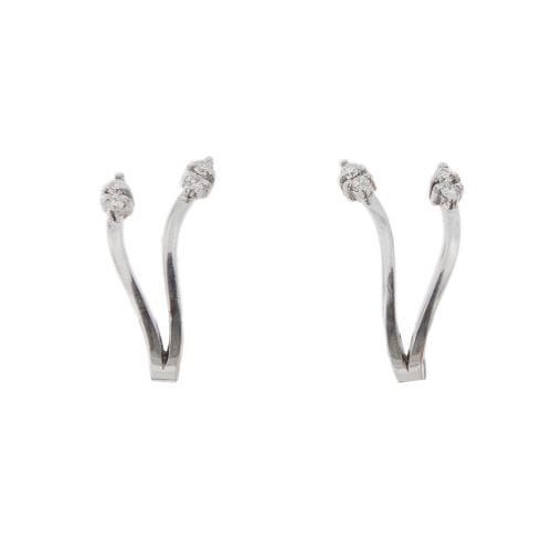 Boucles d'oreilles Boucles d’oreilles puces en or blanc 18 ct et diamants 58 Facettes 19833
