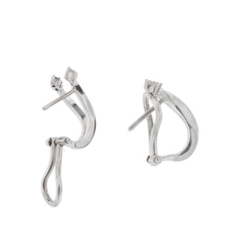Boucles d'oreilles Boucles d’oreilles puces en or blanc 18 ct et diamants 58 Facettes 19833