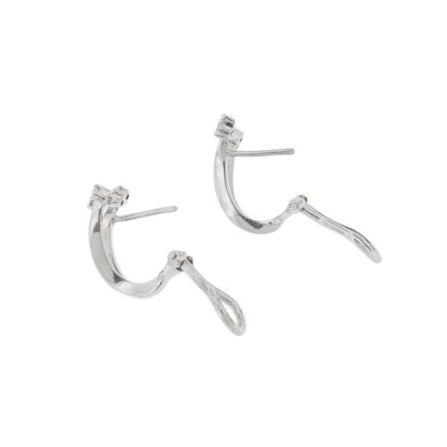 Boucles d'oreilles Boucles d’oreilles puces en or blanc 18 ct et diamants 58 Facettes 19833