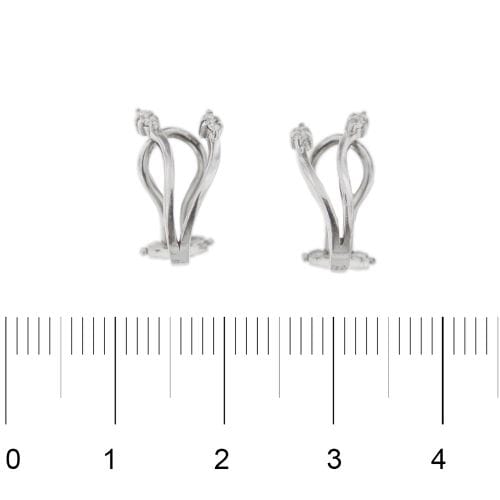 Boucles d'oreilles Boucles d’oreilles puces en or blanc 18 ct et diamants 58 Facettes 19833