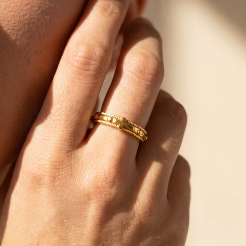 58.5 Bague tournante vintage en or 22 carats 58 Facettes HJ062646