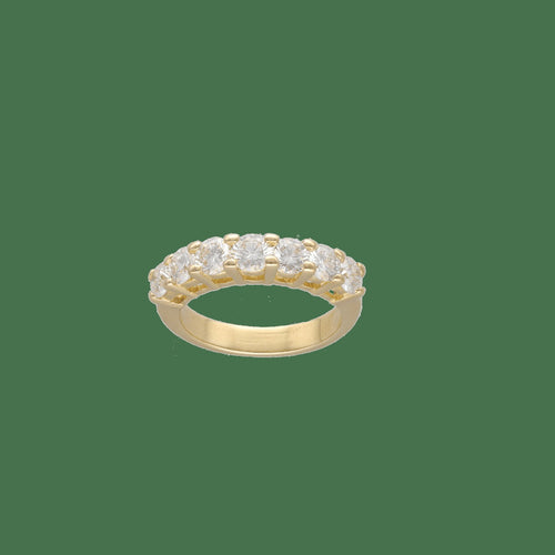 54 Demi-alliance - Bague en or jaune 18k et diamants 58 Facettes FB11870
