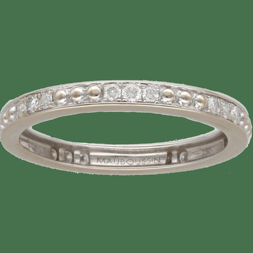 56 Mauboussin - Alliance en or gris 18k et diamants 58 Facettes FB11861