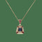 Collier pendentif en or jaune 18k, saphir, rubis et diamants 58 Facettes FB11865