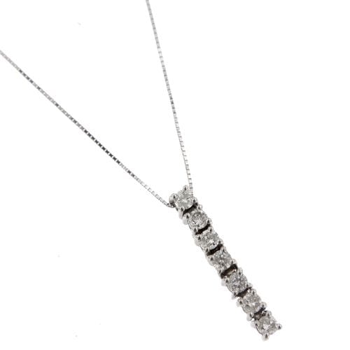 Collier Collier avec pendentif en or blanc 18 ct et diamants 58 Facettes 25102