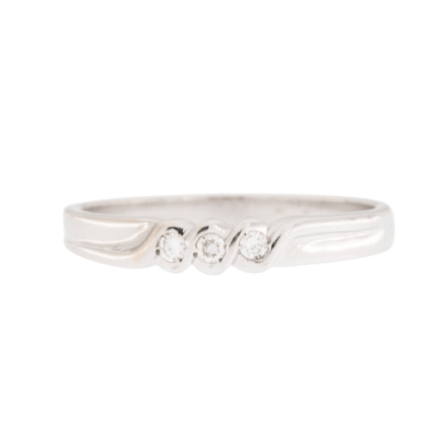 Bague trilogie en or blanc 18 carats et diamants