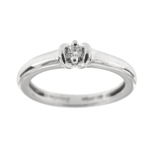 Bague Donna Oro - Bague solitaire en or blanc avec diamant 0,07 ct 58 Facettes 20895