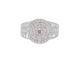 Bague halo en or blanc et diamants
