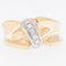 55 Bague suisse en or jaune et blanc 18 carats avec diamants 58 Facettes A1540