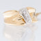 55 Bague suisse en or jaune et blanc 18 carats avec diamants 58 Facettes A1540