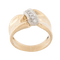 55 Bague suisse en or jaune et blanc 18 carats avec diamants 58 Facettes A1540