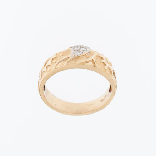 57 Bague vintage en or jaune 18 ct avec diamants 58 Facettes A1554