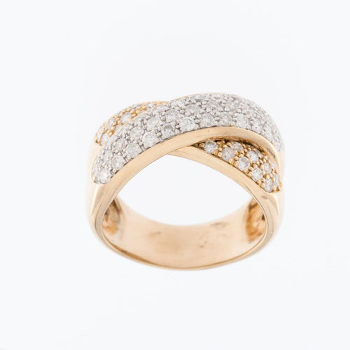 60 Bague en or jaune et blanc 18 carats avec diamants 58 Facettes A1563
