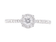 53 Bague halo en or blanc et diamants 58 Facettes 1003