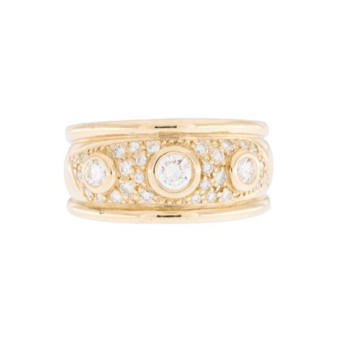 56 Bague vintage en or jaune 18 carats et diamants 58 Facettes A1575