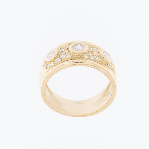 56 Bague vintage en or jaune 18 carats et diamants 58 Facettes A1575