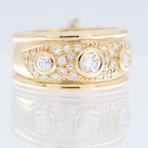 56 Bague vintage en or jaune 18 carats et diamants 58 Facettes A1575