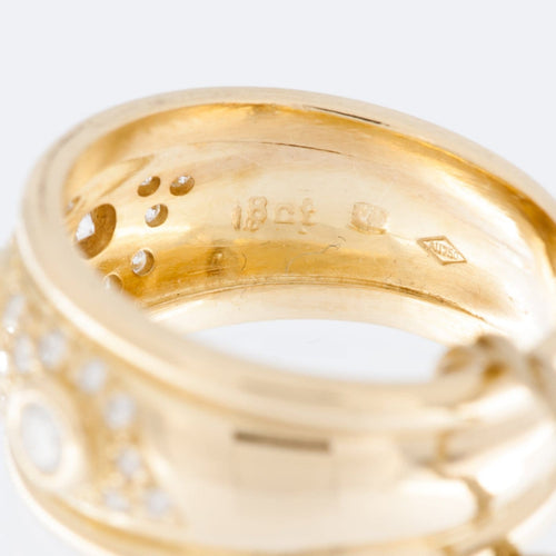 56 Bague vintage en or jaune 18 carats et diamants 58 Facettes A1575