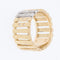 56 Bague jonc vintage française en or jaune et blanc et diamants 58 Facettes A1602